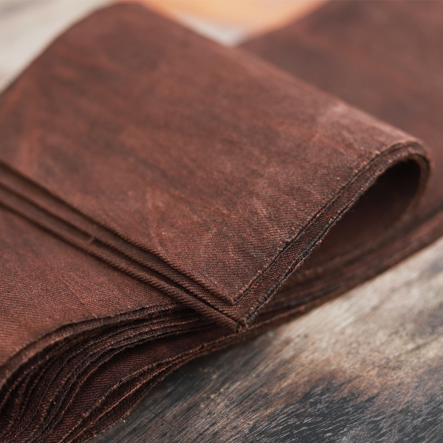 Shuijiafang Guizhou Aquarium Vegetable Dyeing Handmade Potato Ranunculus Dyeing Earthcloth Plant Dyeing Tea Mat Persimmon Dyeing Retro Twill Fabric