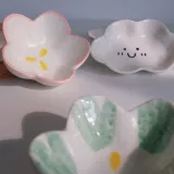 Holas японские INS Ceramic Dailware милые облака окунутые соус -тарелка горячее горшок приправы маленькое блюдо салат уксус диск салат уксус диск