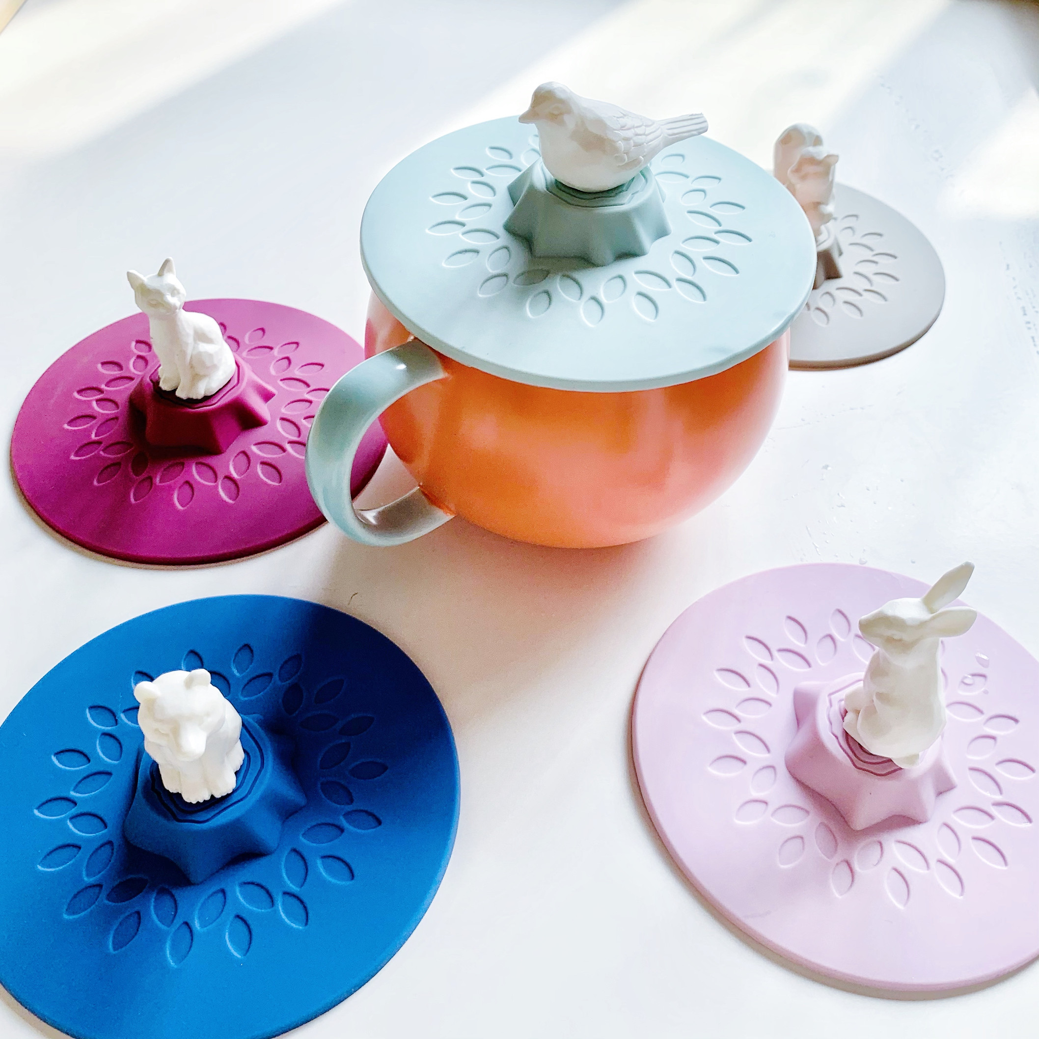Japan cup lid universal leak proof mug glass lid silicone universal lid single sale ceramic water cup lid dustproof