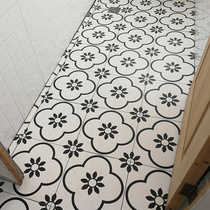 Black Flower 300 tile black and white flower tile Nordic art Flower tile kitchen bathroom wall tile floor tile