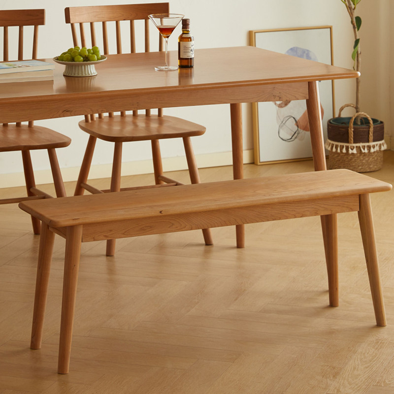 Bench solid wood dining table Nordic log bed end stool changing shoes Japanese-style living room home porch bedroom bed front bench