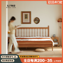 Maruko Story solid wood Windsor bed cherry wood Japanese furniture Nordic medieval single retro 1 8m master bedroom double