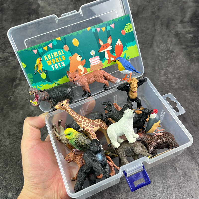 Zoo World Toy Recognition Set Simulated Asian and African Animal Miniatures Hippopotamus Rhino Fox Giraffe Zoo World Toy Recognition Set Simulated Asian and African Animal Miniatures Hippopotamus Rhino Fox Giraffe