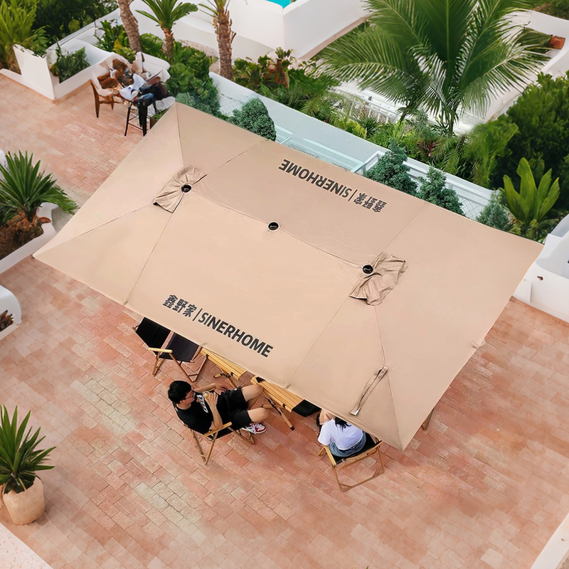 Outdoor Garden Parasol, Garden Courtyard Umbrella, Terrace Large Three-Head Umbrella, Outdoor Villa Commercial Sunshade Center Pole Umbrella Outdoor Garden Parasol, Garden Courtyard Umbrella, Terrace Large Three-Head Umbrella, Outdoor Villa Commercial Sunshade Center Pole Umbrella