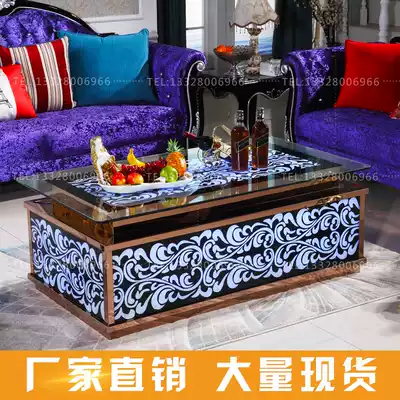 2020 new custom KTV bar coffee table Club KTV table tempered glass glowing coffee table European battery