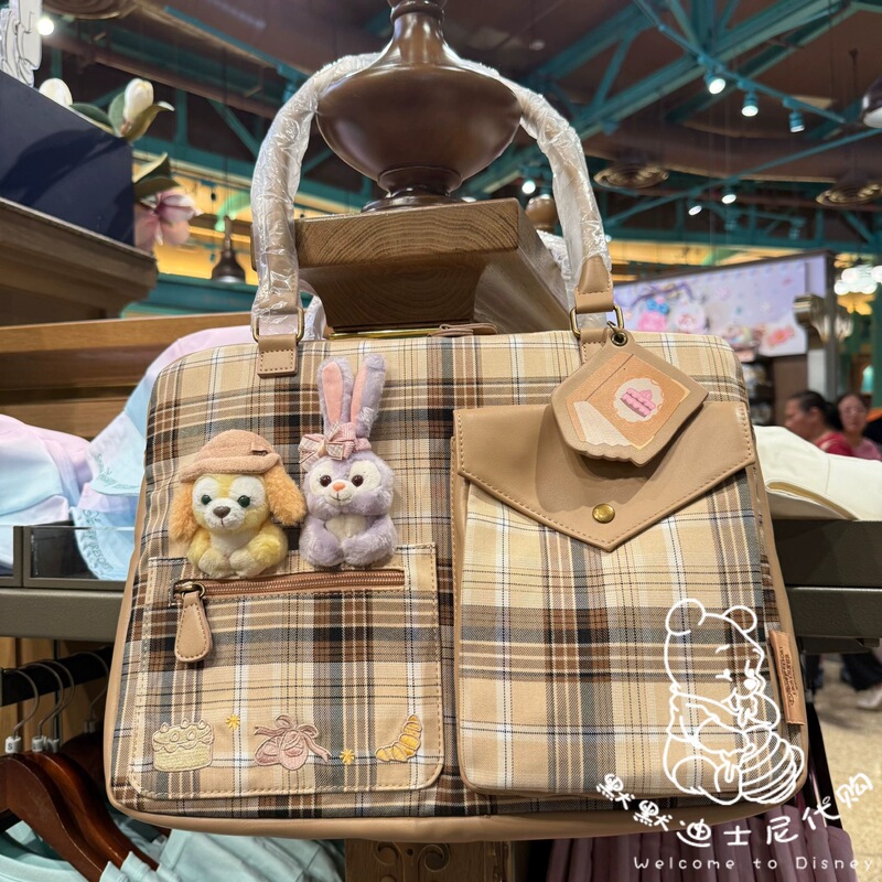 Shanghai Disneyland Little Classroom Cookieann Stellalou Plaid Cartoon Shoulder Bag Handbag Gift