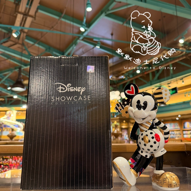 Shanghai Disneyland Britto Black Gold Confession Minnie Figurine Mickey Couple Collectible Trendy Toy Figure