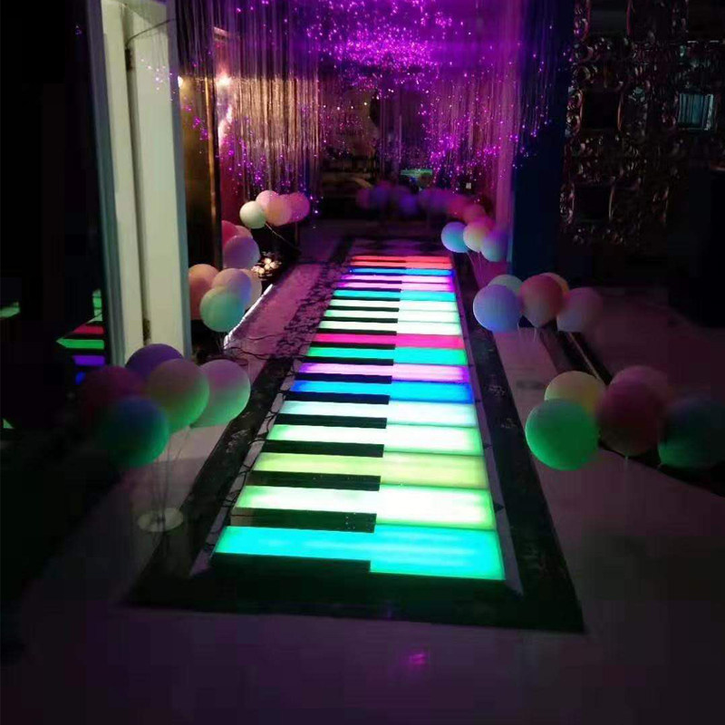 LED piano body induction sound floor light vibrato staircase floor music interactive floor tile net red foot pedal light