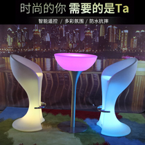 Led fashion bar table and chairs Home ktv Creative furniture Composition High foot table stool Luminous Round Bar Table table