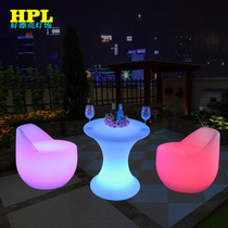 Luminous table and chairs Outdoor Balcony Luminous Furniture Bar Creativity Casual Table & Chairs Hotel Lounge Sofa Tea Table