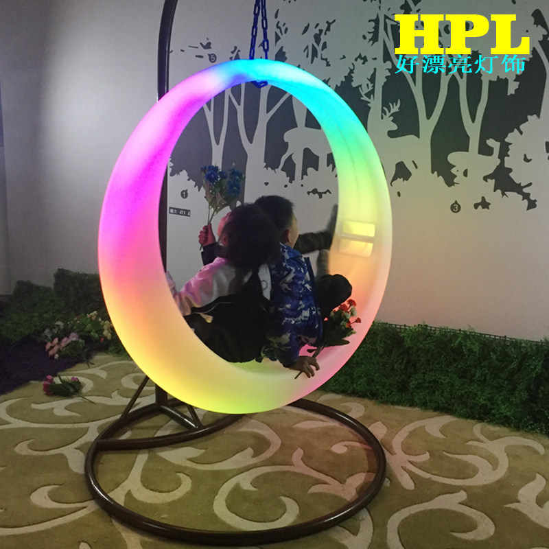 LED remote control net red light swing outdoor park amusement activities Hanging chair Courtyard garden leisure moon light