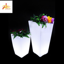Brief MODERN LED LUMINOUS FLOWER POT PE ROLLFORMING OUTDOOR PATIO HOTEL LOBBY FASHION CREATIVE DECORATION FLOOR LAMP