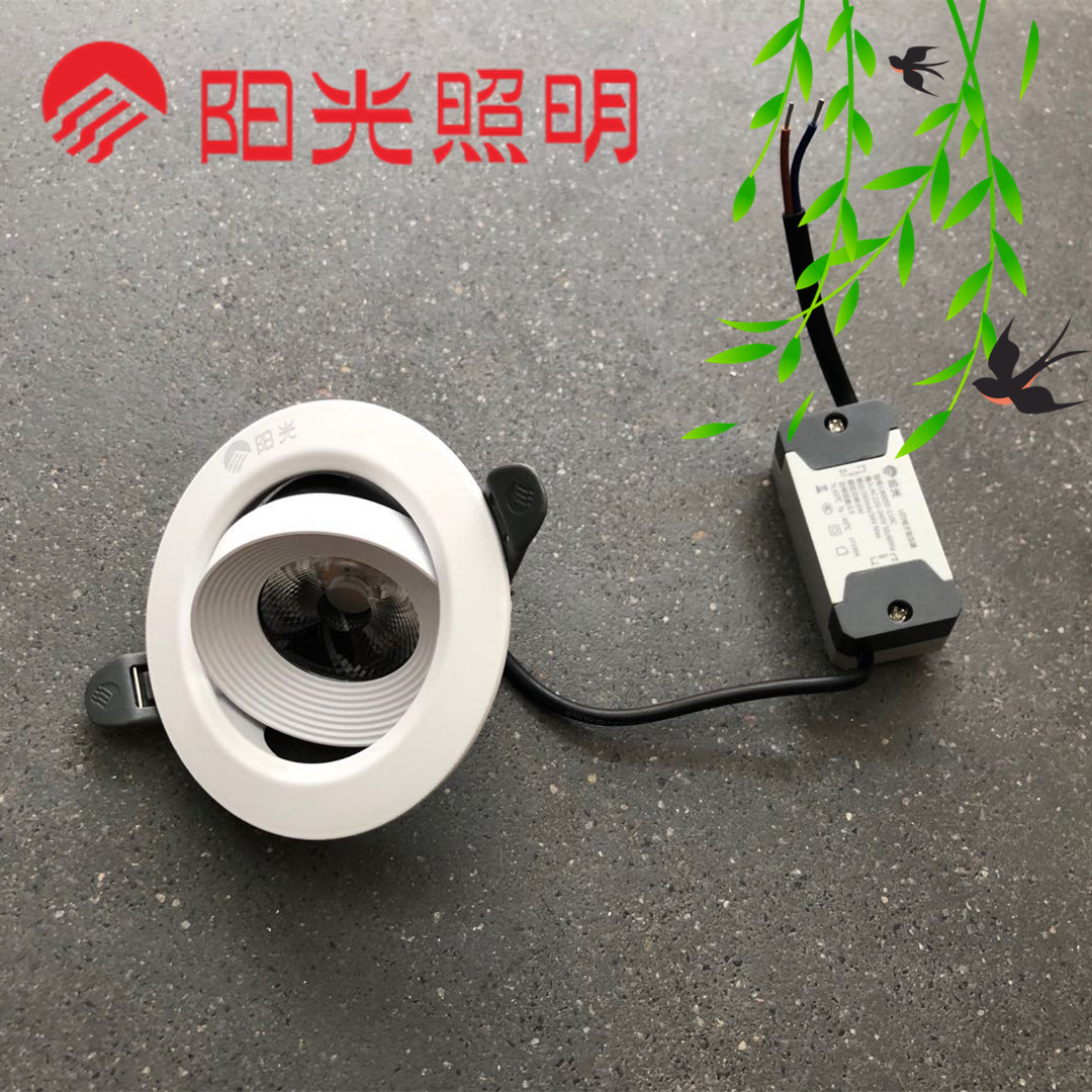 Sunshine COB downlight spotlight LED ceiling light clothing store shopping mall background wall bull's eye 3W drilling 5 5 cm