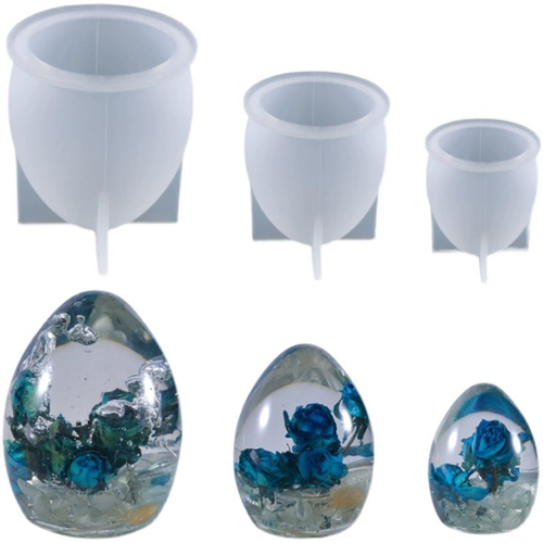 鸡蛋形一体星空球 水晶滴胶配件小夜灯恐龙蛋壳宝宝 摆台硅胶模具