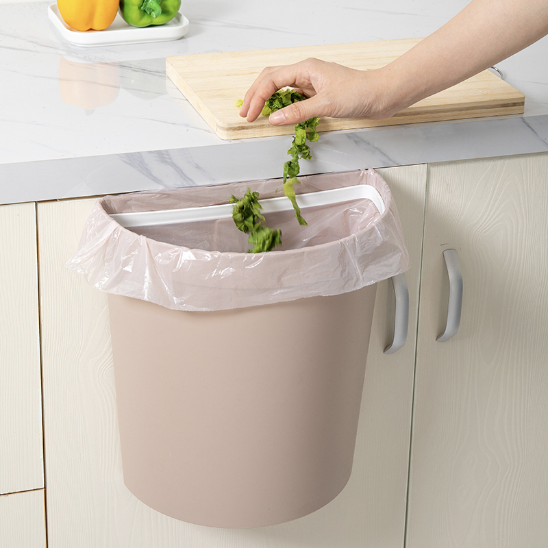Wall-Mounted Plastic Trash Can for Home Use, Stylish and Creative, for Kitchen, Living Room, Bathroom, Toilet, Semi-Circular Ps Bin