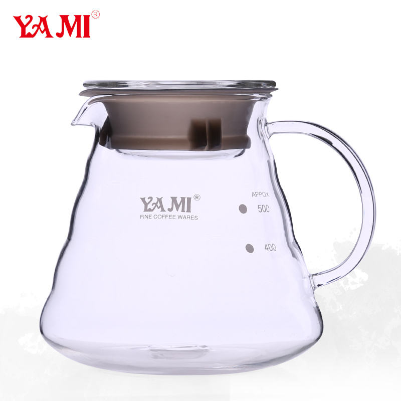 Yami Hand-brewed coffee glass pot Share cloud pot Hand-brewed coffee pot Heat-resistant glass coffee pot