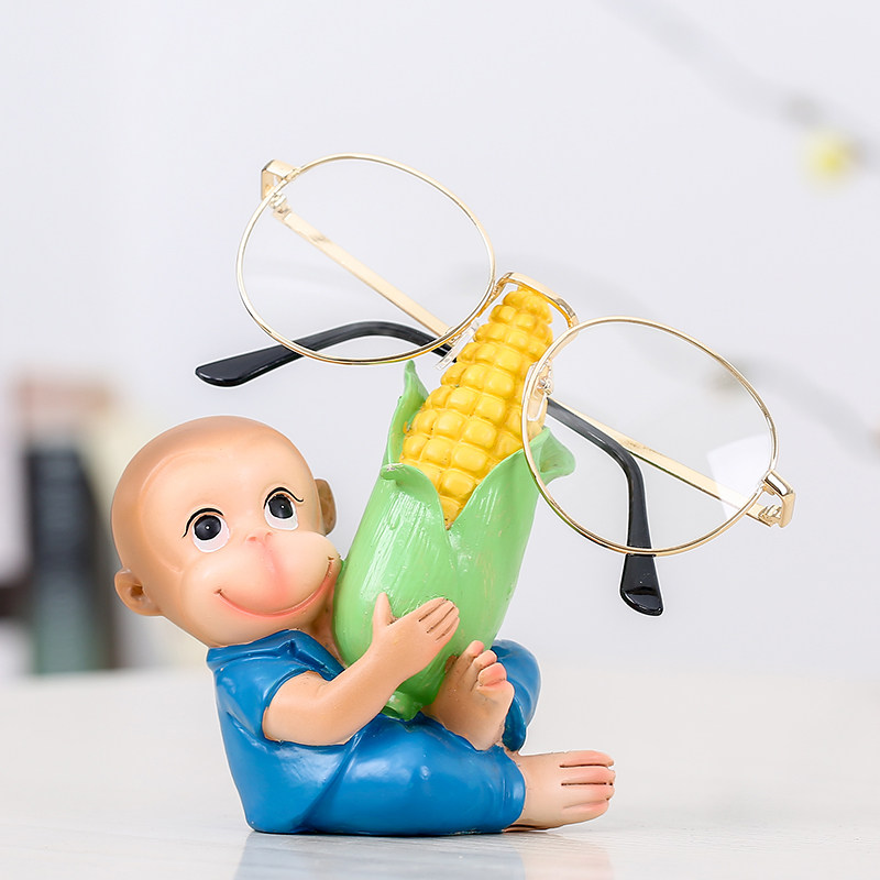 Creative Cute Monkey Animal Ecstasy Small Swing Piece Glasses Containing shelf Contained Shelf Office Desktop Adornment