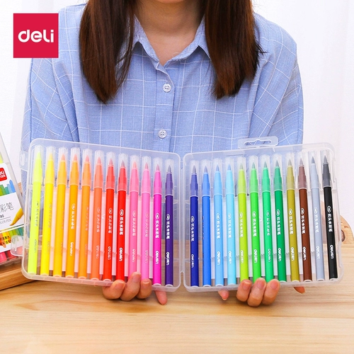 Мелки, акварель, детский комплект для школьников, цветные карандаши, кисть, 48 цветов, можно стирать