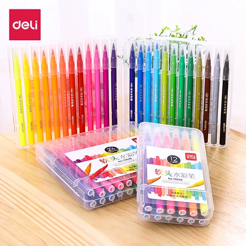 Мелки, акварель, детский комплект для школьников, цветные карандаши, кисть, 48 цветов, можно стирать