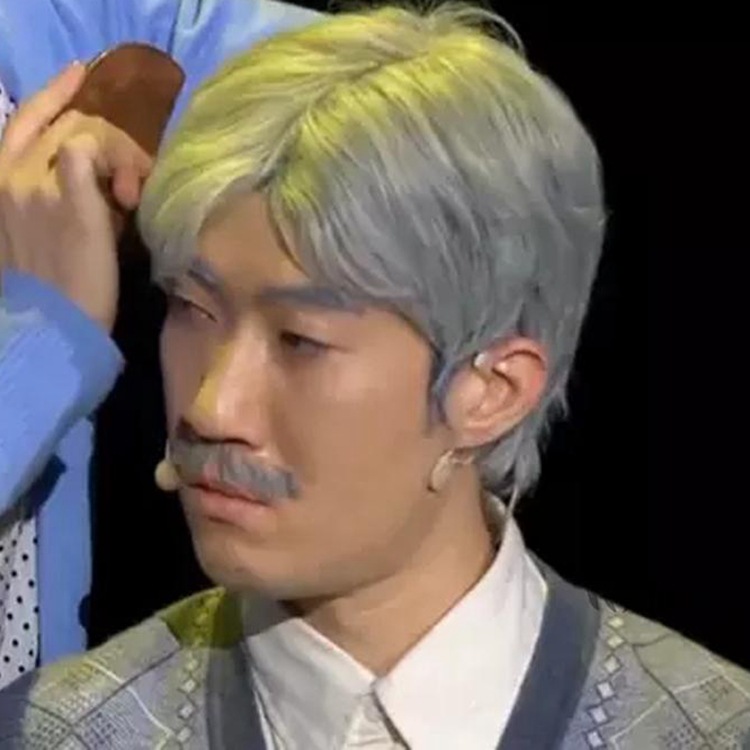 Anime cos middle-aged and elderly men and women stage performance old grandparents gray short curly wig set professional performance