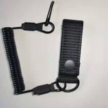  New elastic steel wire protection gun rope manufacturer straight hair safety soldier velcro badge rope force gun rope