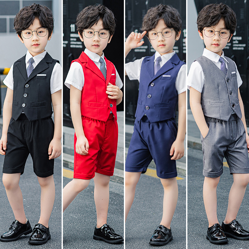 Children's dress boy flower girl boy small suit suit host performance piano performance wedding vest summer