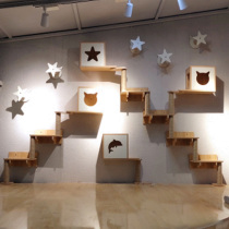 Solid wood cat Wall cat climbing frame space capsule cat jumping platform wall hanging wall cat jumping board combination
