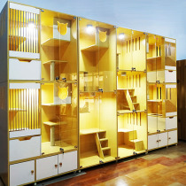 Pet shop cat Villa solid wood cat coffee cabinet luxury oversized cat cage cat house foster breeding display cabinet glass