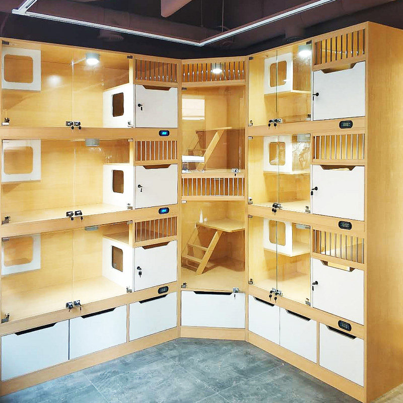 Cat cabinet cat villa solid wood cat house cat house cat litter multi-layer large space luxury pet display cabinet breeding foster care
