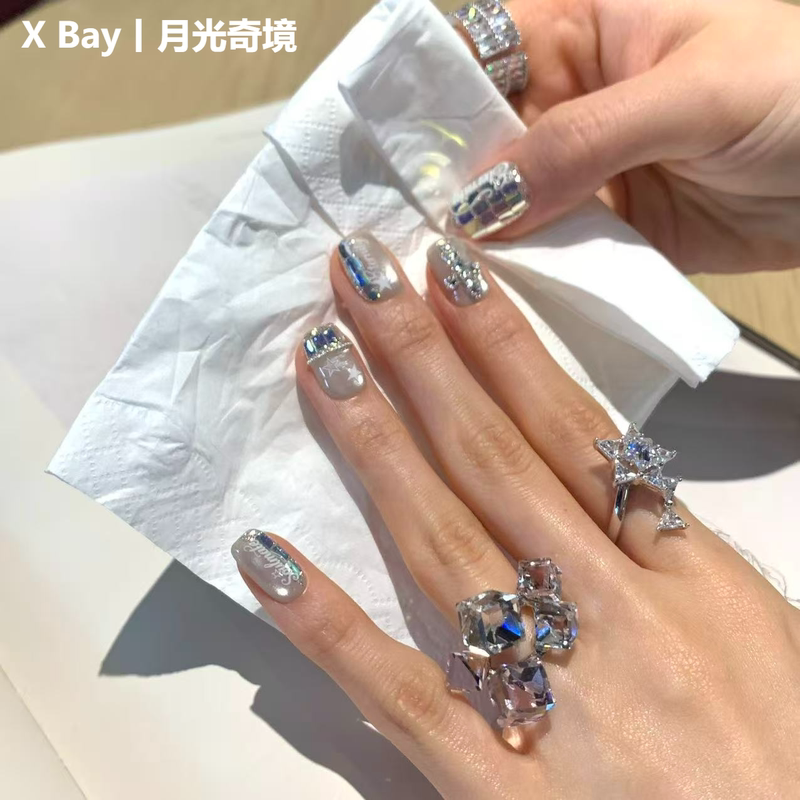 Moonlight Wonderland | Original Design Nail Art from the Store, Niche Style · Handmade Wearable Nails, Versatile Summer Style