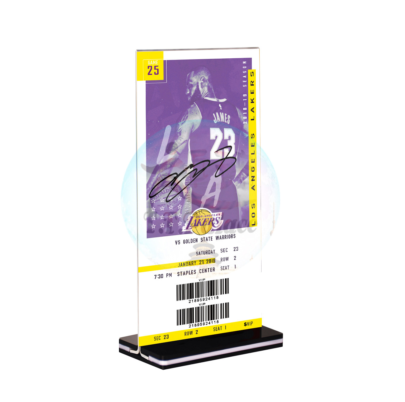James signed tickets 18 - 19 season Lakers home opens war ticket card around basketball