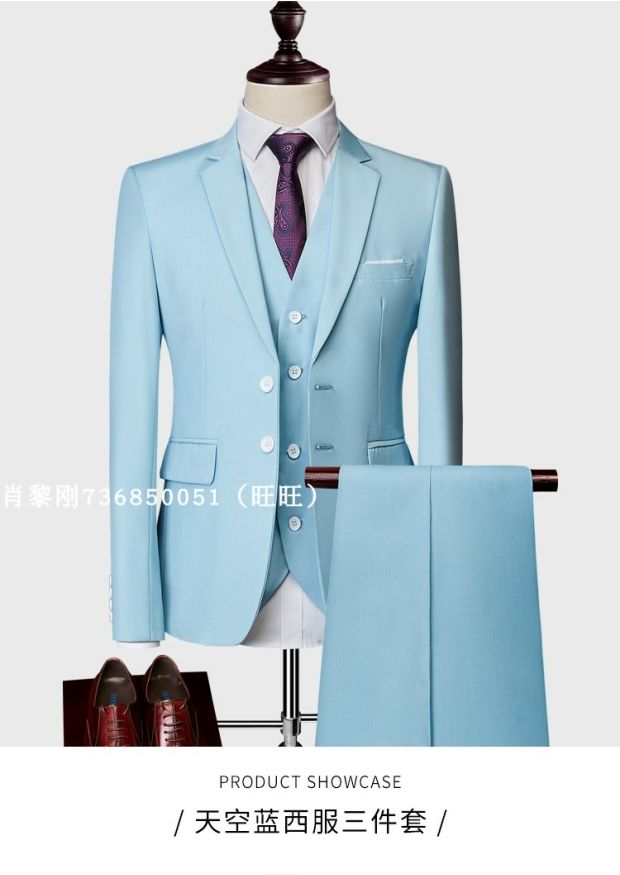 Fat 6XL size lớn phù hợp với bộ vest nam ba mảnh cưới kinh doanh mặc hai nút phù hợp với vest vest quần 3 quần nam ống rộng