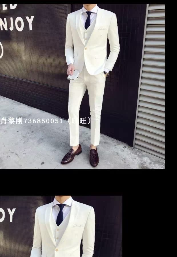 2018 bộ đồ mới nam phù hợp với áo ba lỗ phiên bản Hàn Quốc của bộ đồ trắng tự trồng chú rể mặc váy cưới nam đẹp nhất thủy triều áo dạ nam