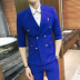 Phù hợp với nam bảy điểm phù hợp với tay áo phù hợp với Hàn Quốc Slim tay áo phù hợp với chín điểm quần tây đám cưới hai mảnh giản dị đồ vest Suit phù hợp
