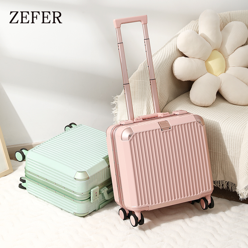 Airplane 18inch Luggage Suitcase for Girls, New Small Ultra-Light Trolley Case with Password Lock, Carry-On, No Check-In Required, Short Trip Suitcase