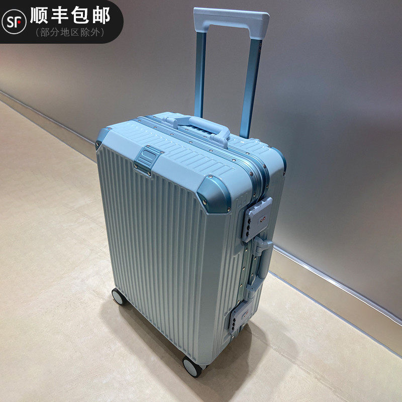 New Superior Suitcase Durable Aluminum Frame Lalever Box Woman Small 20 Inch Password Boarding Mute Travel Leather Suitcase Man