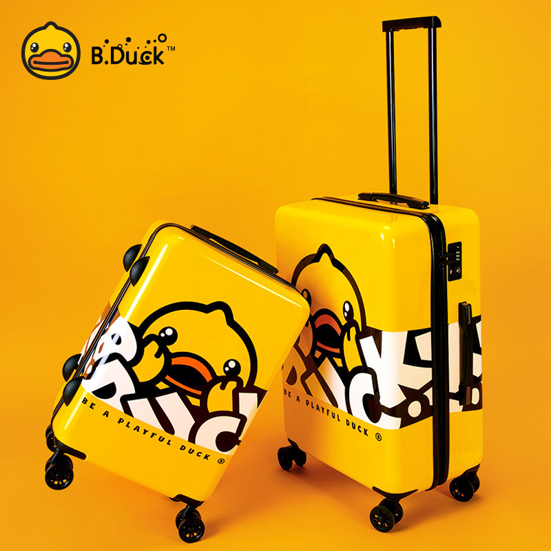 Small Yellow Duck Pull-Lever Box 24 Inch New Password Suitcase 20 Cartoon Cute Suitcase Women's Tennis Red Ins Tide