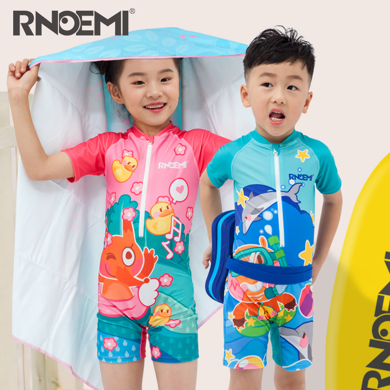 Children's swimsuit women's one-piece swim trunks boys' girls' baby boys' swimsuits in the big boys' long-sleeved sunscreen diving suits