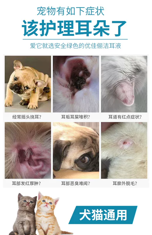 Youjiali Pet Ear Drops Chó Mèo Rửa tai Dụng cụ làm sạch tai Dụng cụ làm sạch tai để loại bỏ mùi hôi của tai ngoài mạt tai - Cat / Dog Beauty & Cleaning Supplies