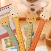Cute Korean Version Stationery Cartoon Mify Wood Ruler 15cm Elementary School Students Wooden Ruler Gift Gift P274