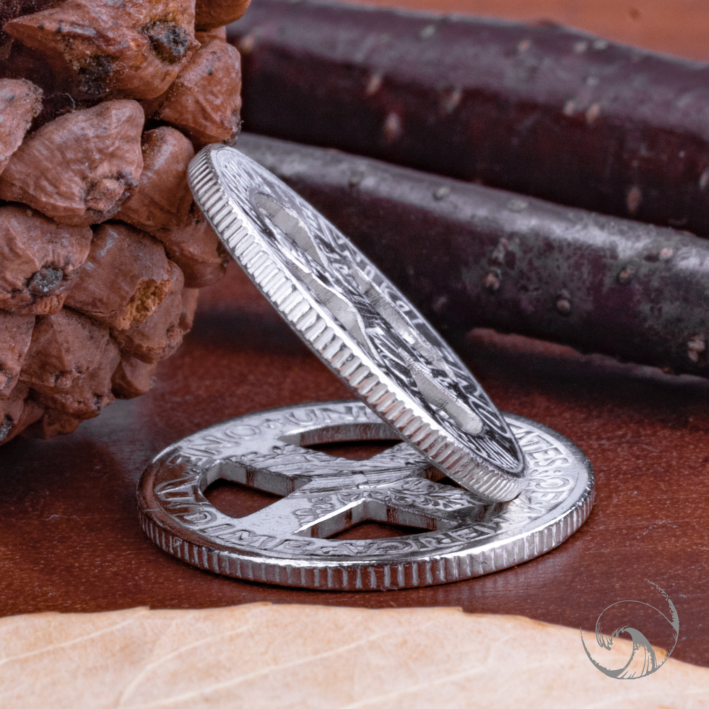 (ONEWAVE) Cross Wheel Silver coin Silver Wheel ten cents Takahashi Goros Necklace Pendant Accessories