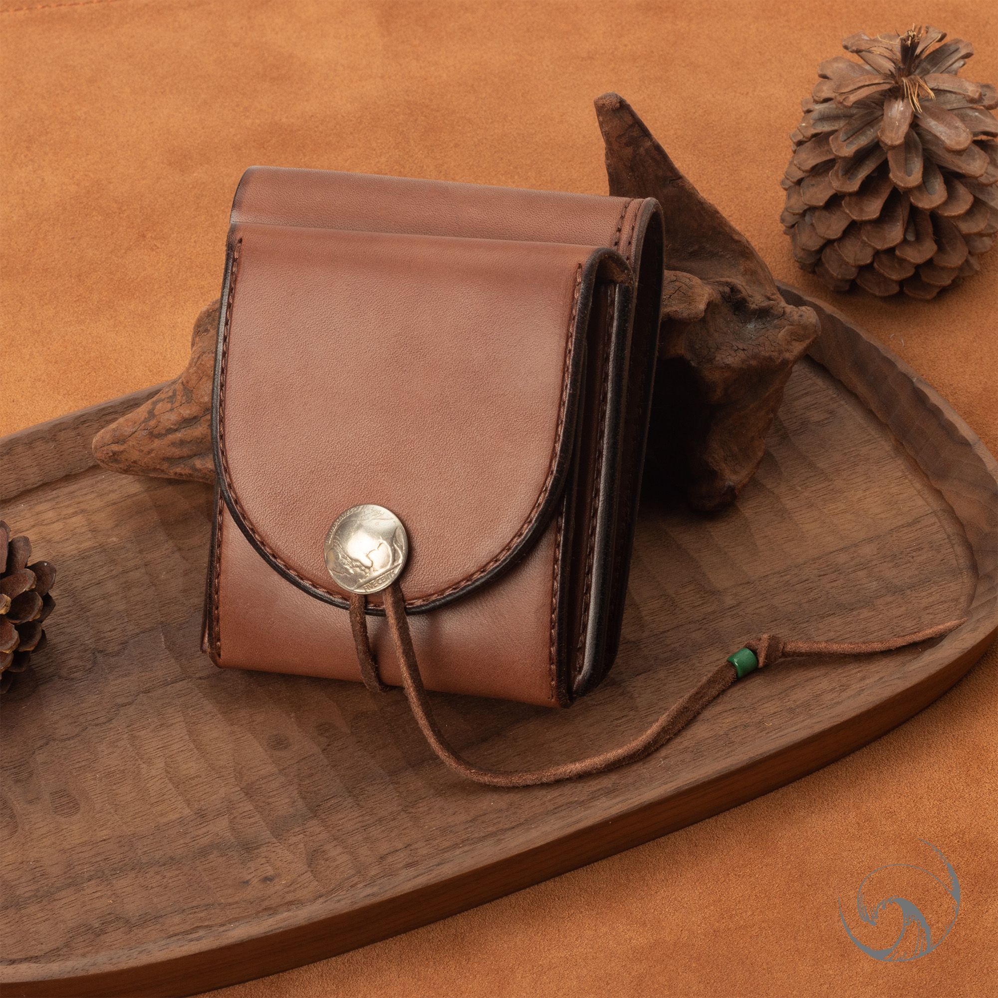 (Domestic spot)goros two-fold short money wallet new Takahashi Goro leather leather bag money cloth bag