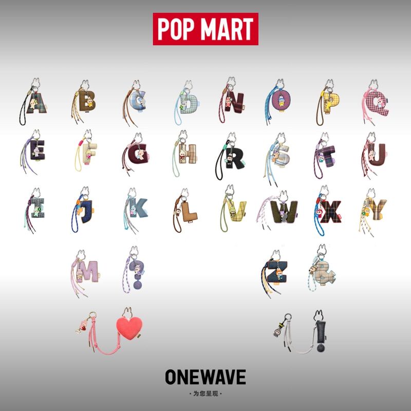 Popmart Labubu Secret Code Letter Pendant Keychain Blind Box Bag Pendant