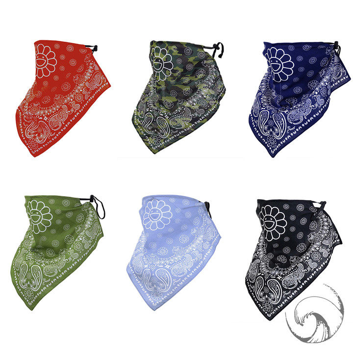 (Stock in transit) Takashi Murakami sunflower mask ear-mounted cashew flower face scarf scarf accessories men and women tide