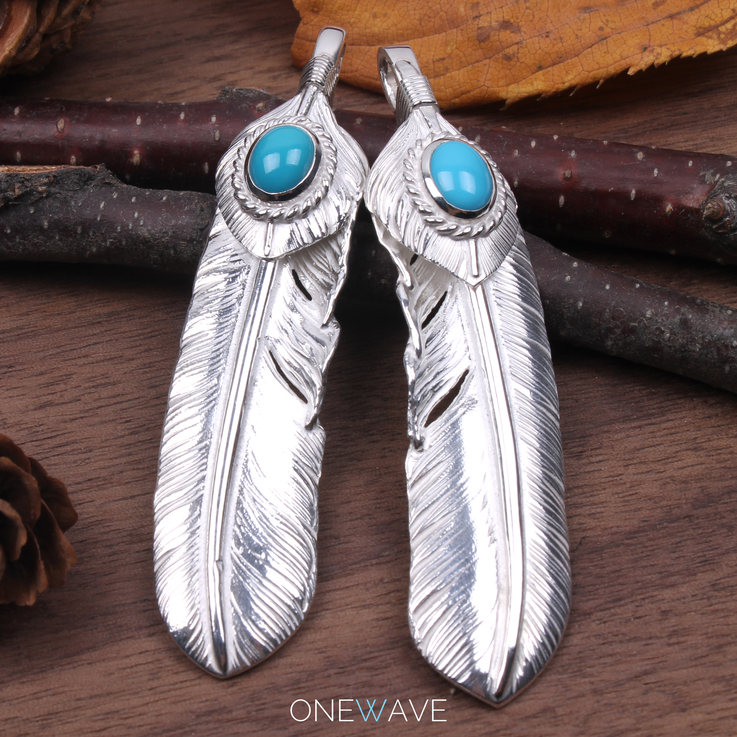 (Spot On The Road) Goros On Silver Silver Rope Pine Stone Feather High Bridge Our Groom Silver Bay Necklace Pendant