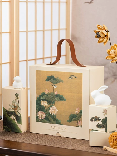 Подарочная коробка для упаковки Mooncake Pelly Box Подарки, ручная средняя средняя часть фестиваля двойной слой 8 -Layer National Style Gift 2024 Новый