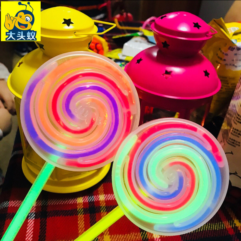 Fluorescent lollipop custom LOGO silver stick festival supplies Luminous luminous children's Day toys