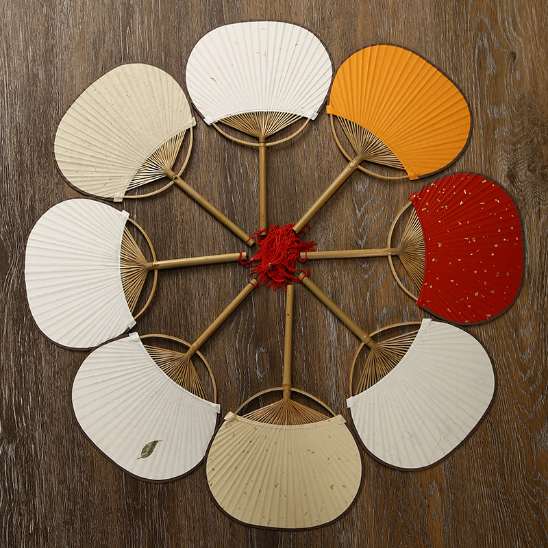 Small mini rice paper fan Chinese ancient style palace group fan blank children's Japanese style Japanese style calligraphy and painting creation hand-painted work