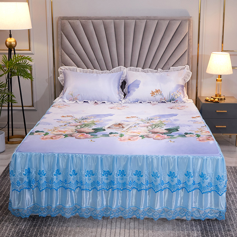 Summer bed dress Machine Washable Ice Silk Mat Three Sets Mat Air Conditioning Cool Mat Washable Double Soft Mat