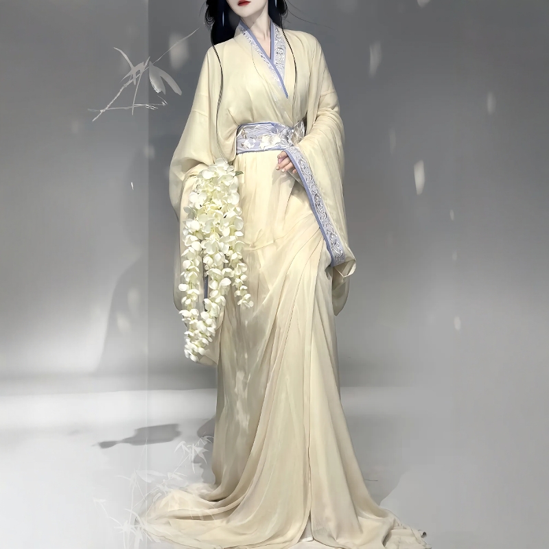 漢服女性2025新しい戦国時代のローブ大人の古代衣装女性の小さな古代スタイルの女性の服の復元ストレート裾刺繍スタイル